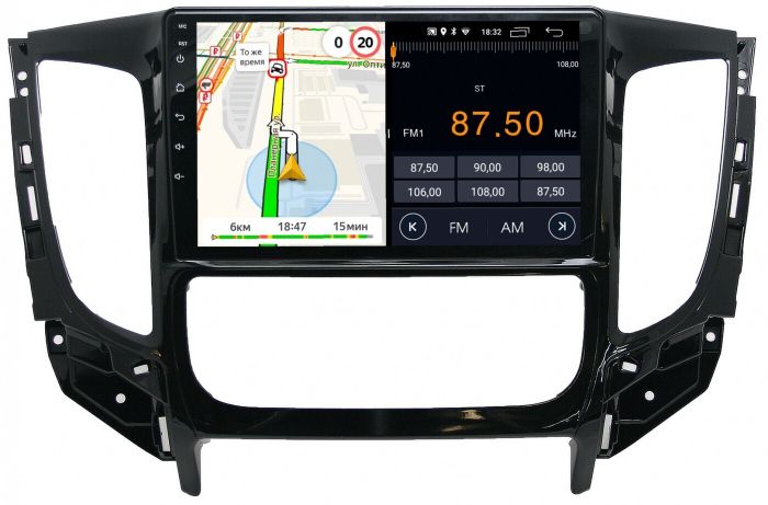 Магнитола для Mitsubishi L200 2015-2019 (климат), Pajero Sport 3 2016-2023 (МКПП), FIAT Fullback - Parafar PF168LUX2FHD на Android 13, CarPlay, 4G SIM-слот