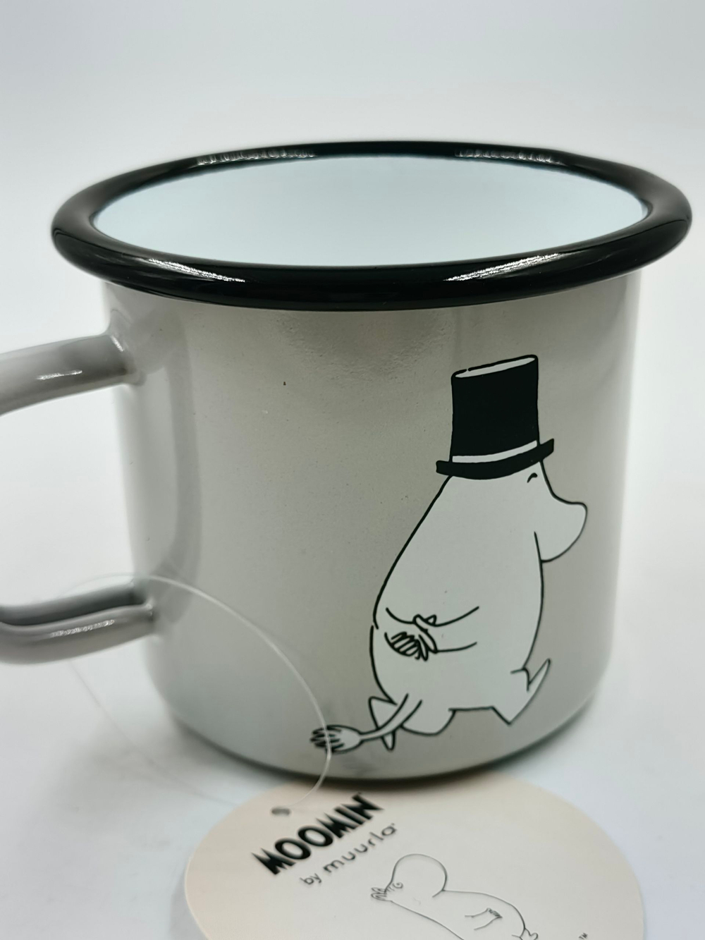 Эмалированная кружка Moomin "Moominpappa", серая, 370 мл (из Финляндии)