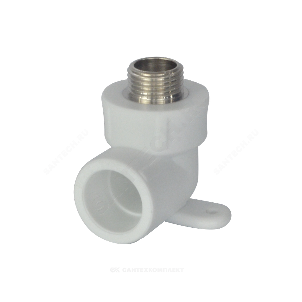 Угольник PP-R комбинированный белый Дн 25х3/4" НР с креплением PRO VALFEX 10121125-PRO