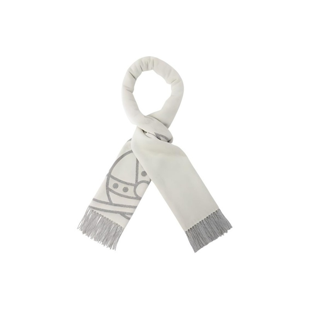 VIVIENNE WESTWOOD ШАРФ ДВУСТОРОННИЙ ИЗ ОВЕЧЬЕЙ ШЕРСТИ СЕРЫЙ