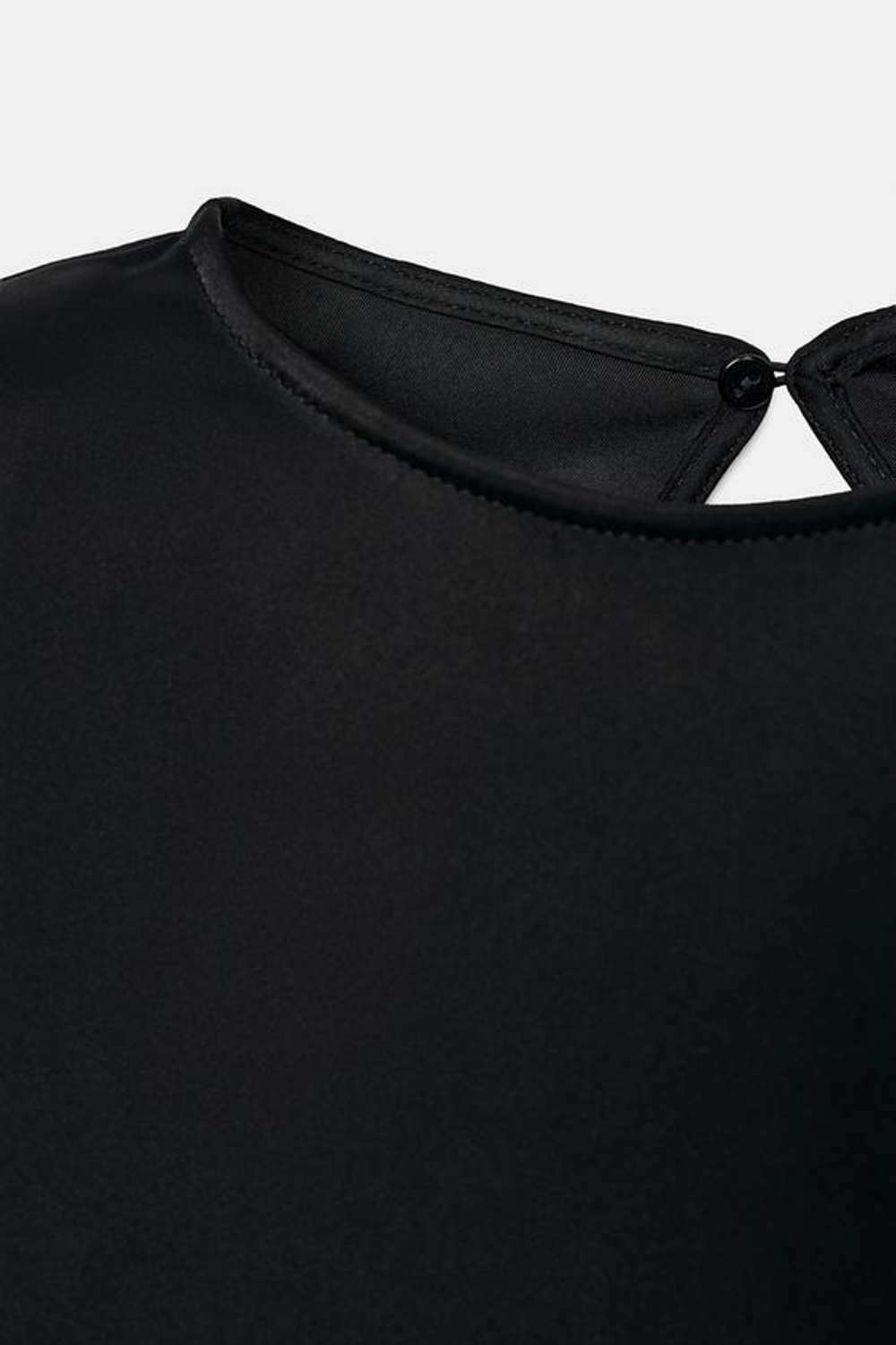 ZARA АТЛАСНЫЙ ТОП С ПОДПЛЕЧНИКАМИ И ЗАВЯЗКАМИ, ЧЕРНЫЙ