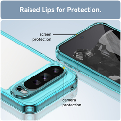 Чехол с усиленными рамками бирюзового цвета для Google Pixel 9 Pro XL, увеличенные защитные свойства