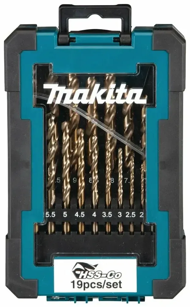 Набор сверл по металлу HSS-Сo, 19 шт. (1-10 мм, шаг 0.5 мм) Makita D-67561