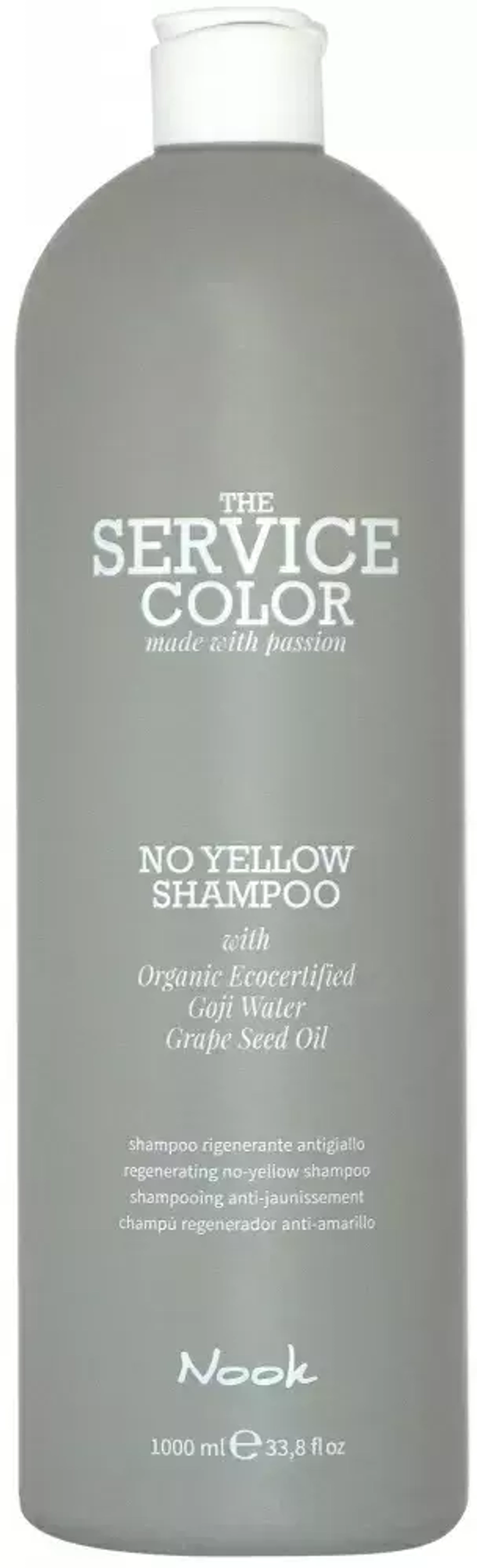 NOOK Шампунь-корректор для обесцвеченных волос -Service Сolor NO YELLOW Shampoo,1000 мл