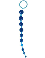 Голубая анальная цепочка Beads of Pleasure - 30 см. (Цвет: голубой)