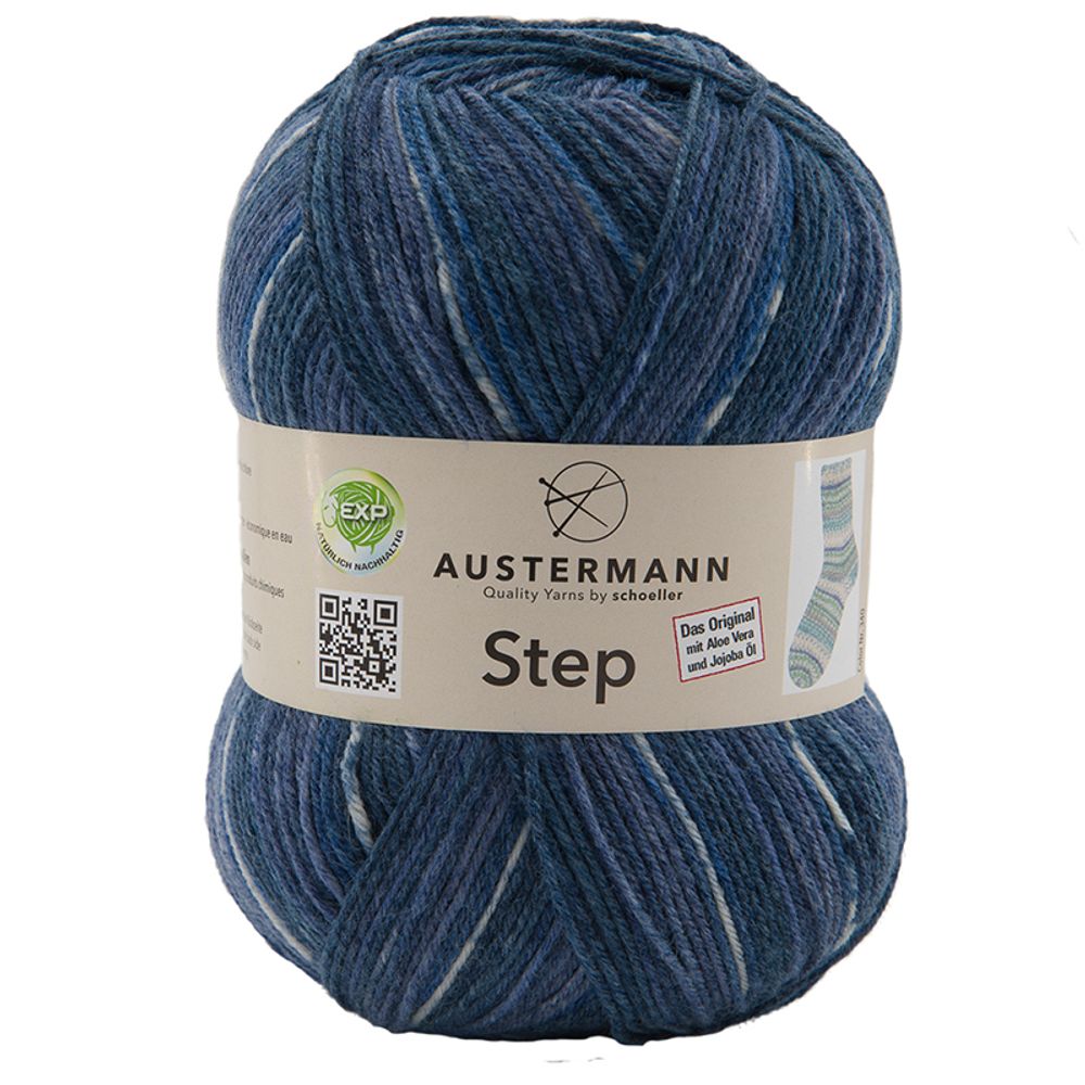 Пряжа Austermann (Аустерманн) Step / уп.5 мот. по 100 г, 420м, тихий океан