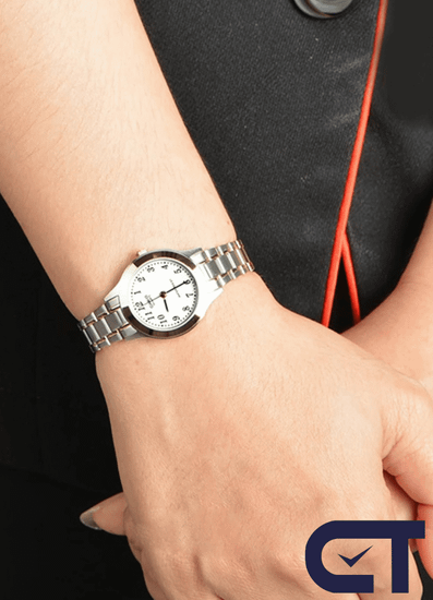 Casio LTP-1128G-7B — женские классические часы на стальном браслете