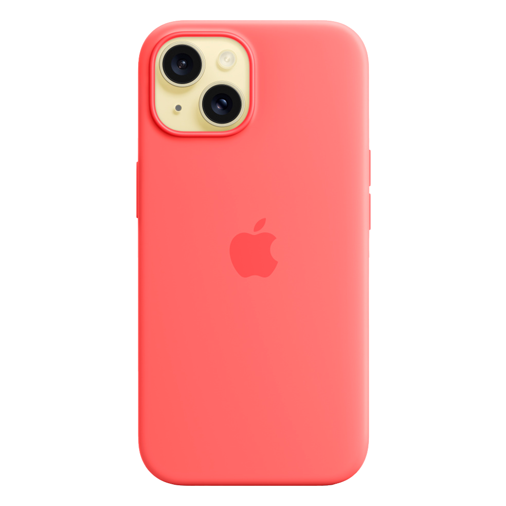Силиконовый чехол с поддержкой MagSafe Apple Silicone Case для iPhone 15, Guava (Спелая гуава)