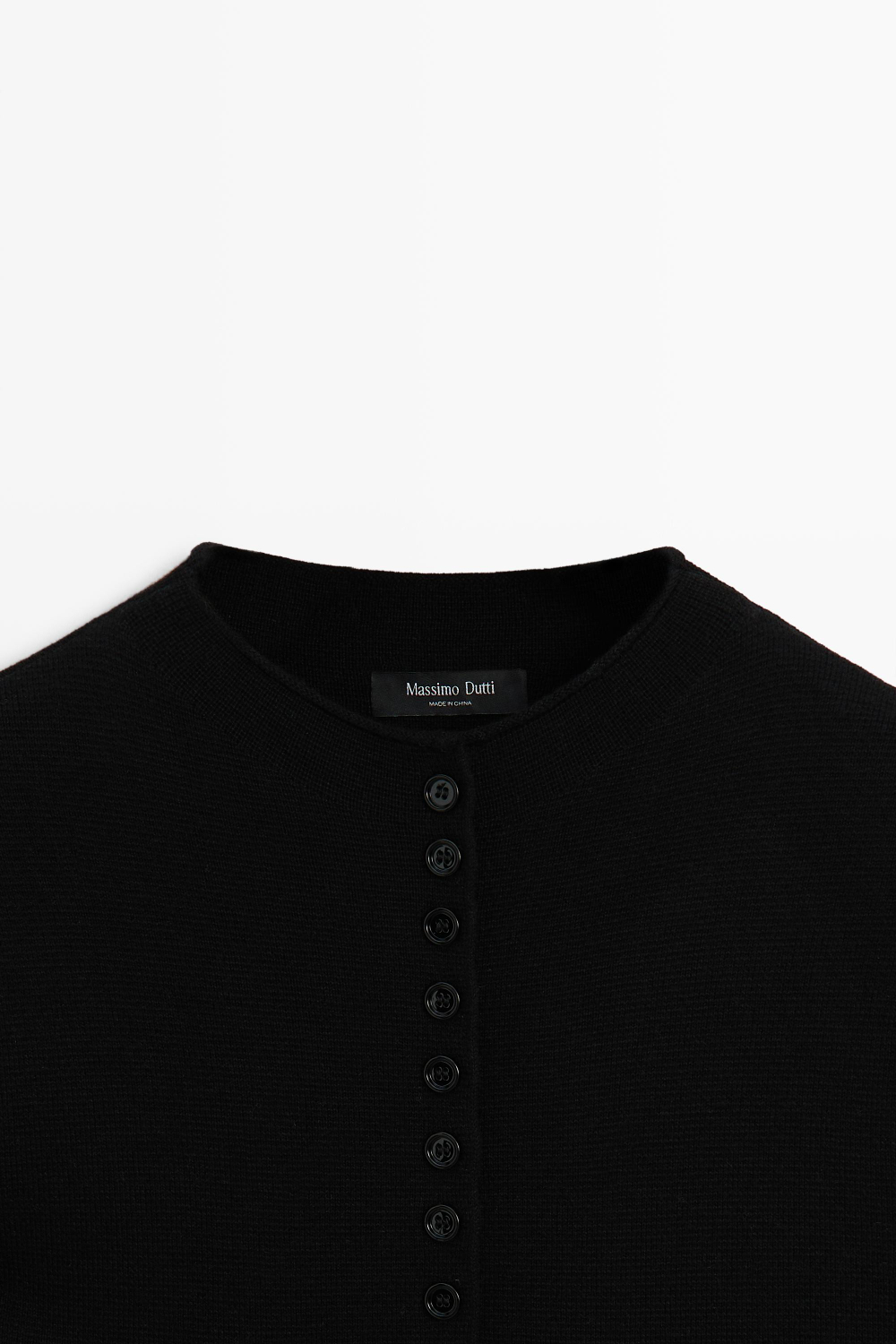 Massimo Dutti Кардиган из трикотажа с пуговицами, черный