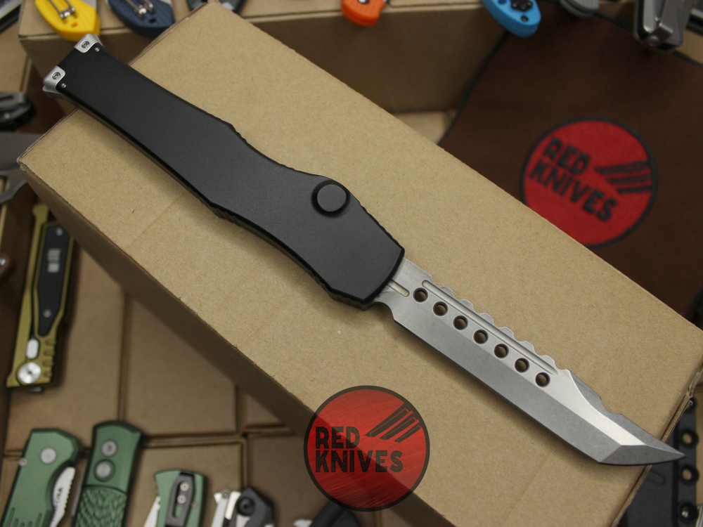 Нож Microtech Halo 6 H/E - черная рукоять, клинок сатин