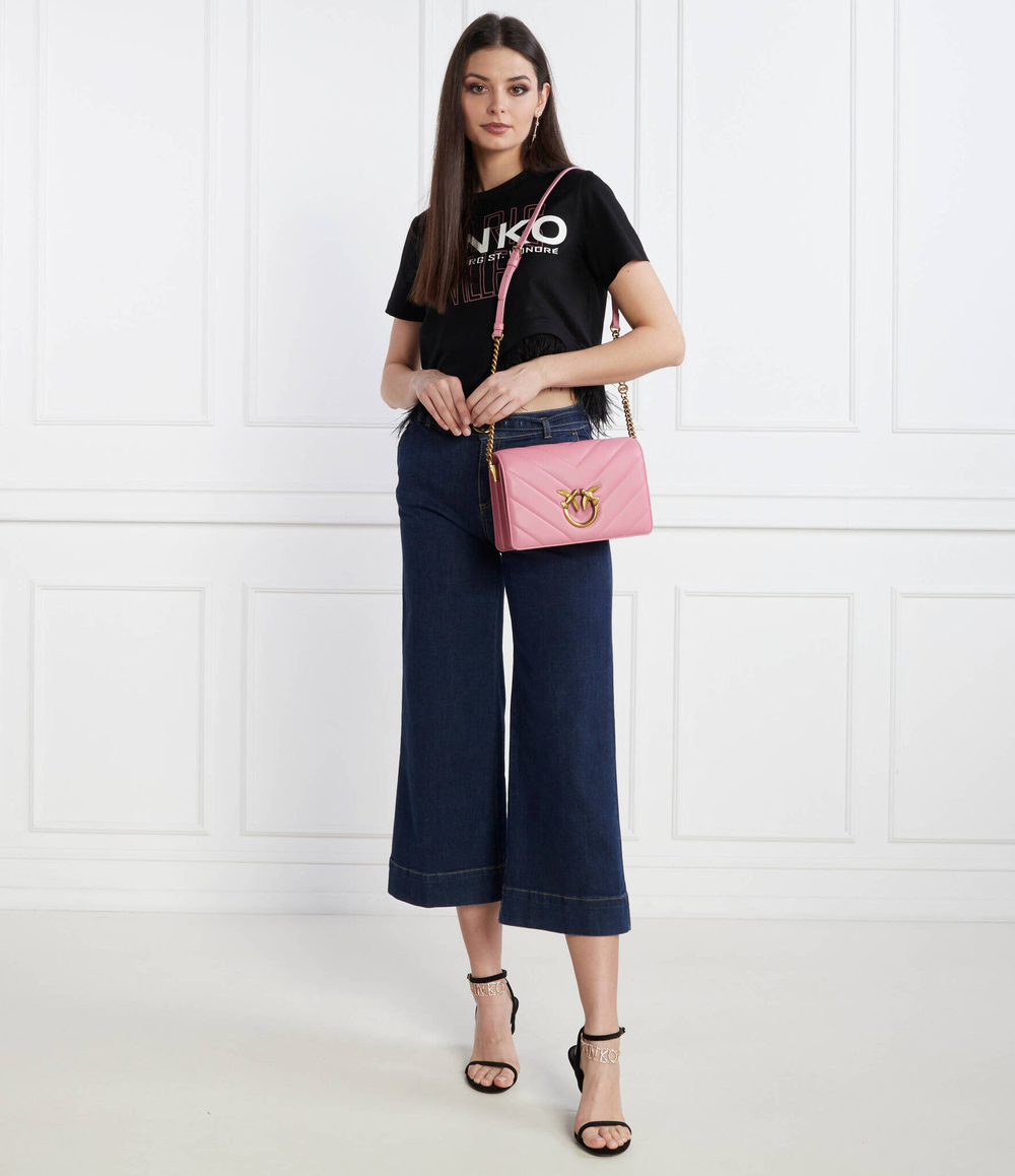 Кожаная сумка через плечо LOVE CLICK CLASSIC SHEEP NAPPA Pinko - розовый(100063 A136)