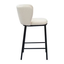Стул полубарный Foggy, букле, молочный