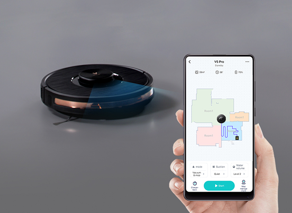 Робот-пылесос Viomi V5 Pro, 55Вт, черный v-rvclm40b