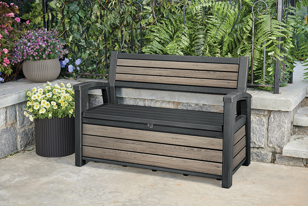 Скамья - сундук Keter Deco Garden Bench ashwood