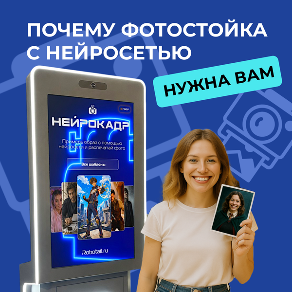 Фотостойка с ИИ на российском ПО «Нейрокадр»: как работает и сколько может приносить Фотостойка с ИИ на российском ПО «Нейрокадр»: как работает и сколько может приносить