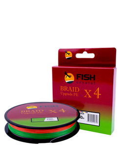 Плетеный шнур для рыбалки Fish Crystal BRAID UPGRADE PE X4 150 м, 5-ти цветный, 0.10 мм, 4.5 кг