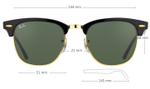 Ray Ban Clubmaster RB 3016 1145/05 / 51