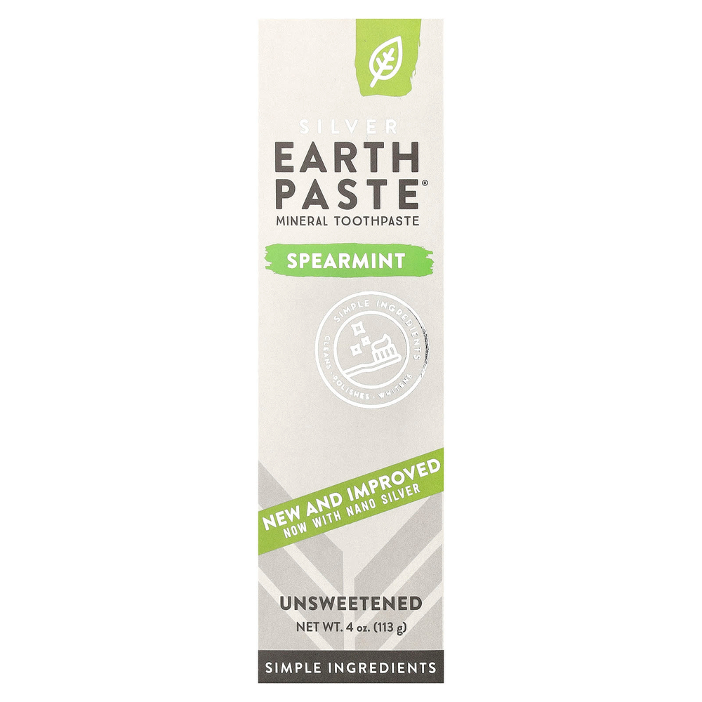 Redmond, Silver EarthPaste®, минеральная зубная паста, без подсластителя, мята, 113 г (4 унции)