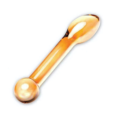 Золостистый стеклянный стимулятор простаты Honey Dripper - 17 см. (Цвет: золотистый)