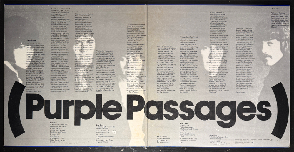 Deep Purple ‎– Purple Passages 2LP (Япония 1974г.)