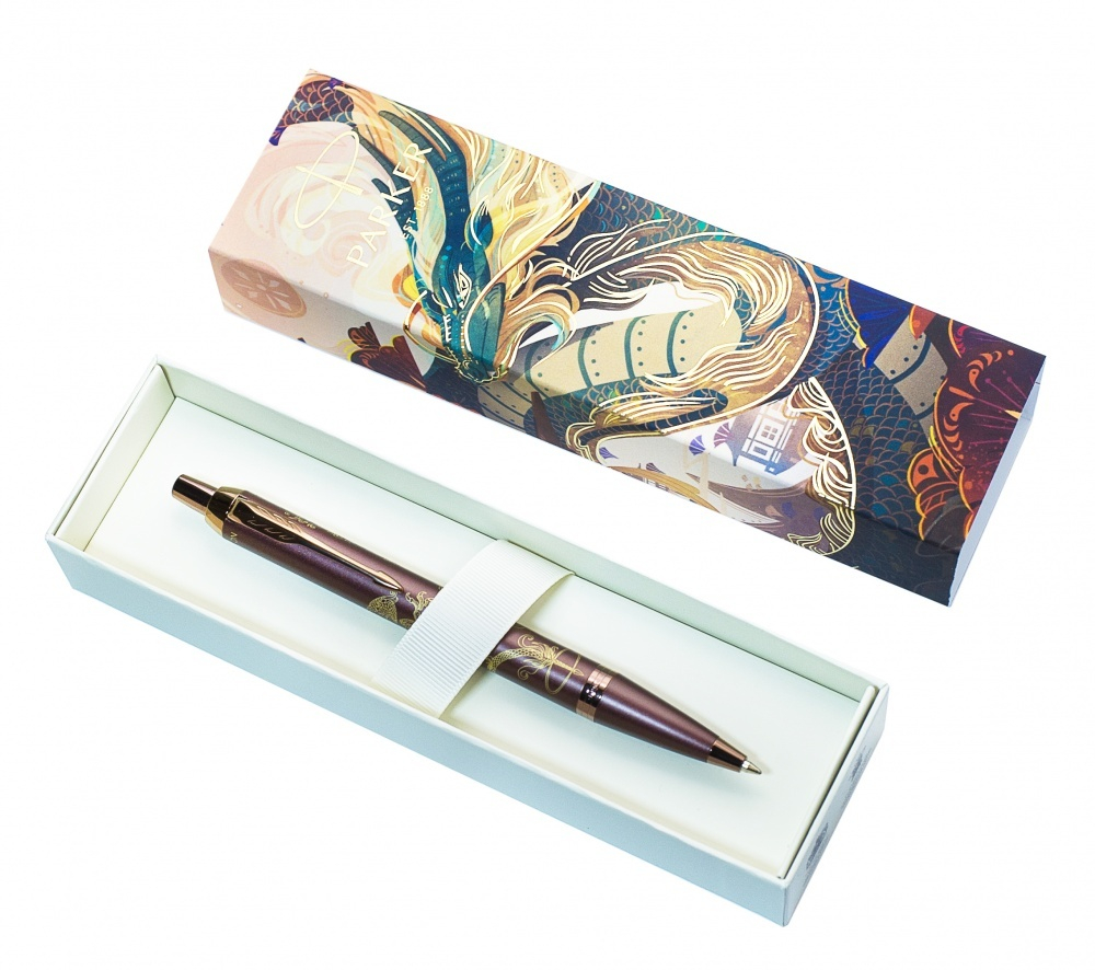 Шариковая ручка Parker IM Monochrome Brown Dragon Special Edition, стержень:M, цвет чернил: blue, в подарочной упаковке.