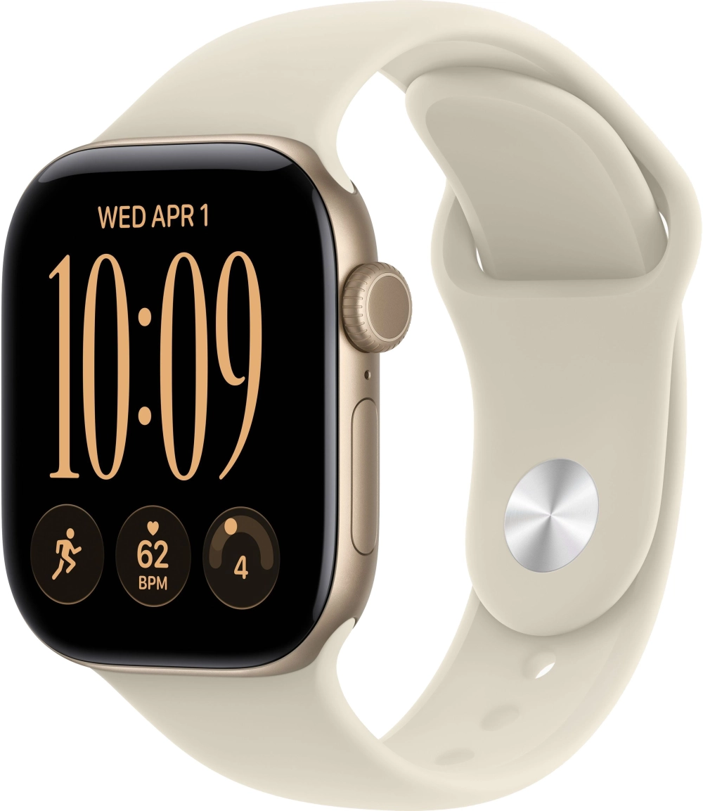 Apple Watch Series 12, 42 мм, алюминий светло-золотистого цвета, ремешок Sport Band песочного цвета
