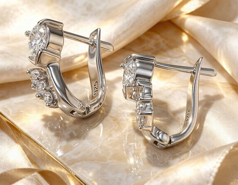 Ювелирные серьги из серебра 925 пробы