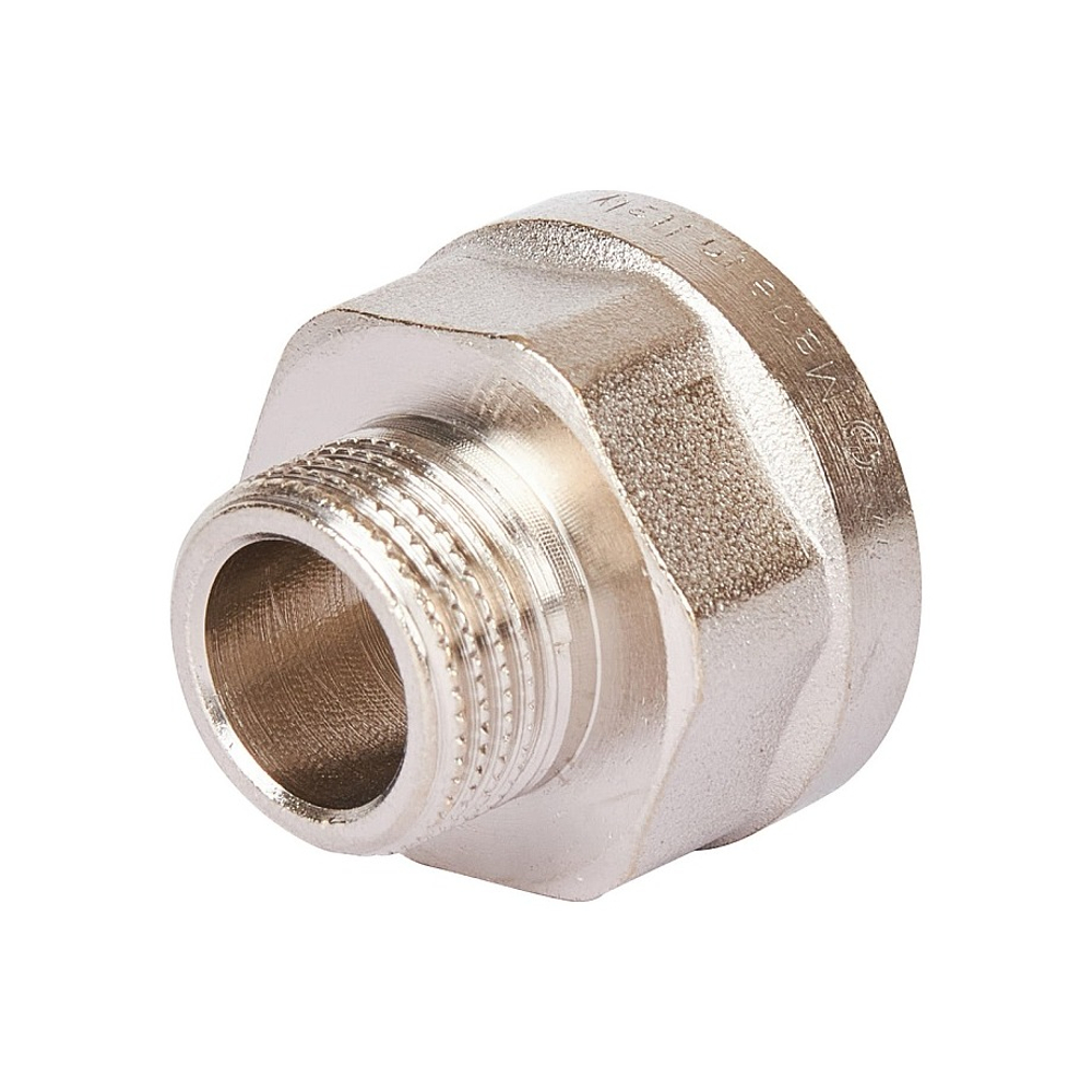 Переход с внутренней резьбы на наружную под ключ STOUT SFT 0073 - 1/2" x 3/8" (латунь никелиров-ная)