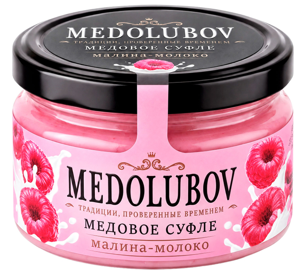 Медовое суфле молоко и малина Медолюбов 250 мл
