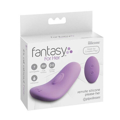 Вибростимулятор вагинальный с пультом Fantasy For Her Remote Silicone Please Her (Цвет: фиолетовый)