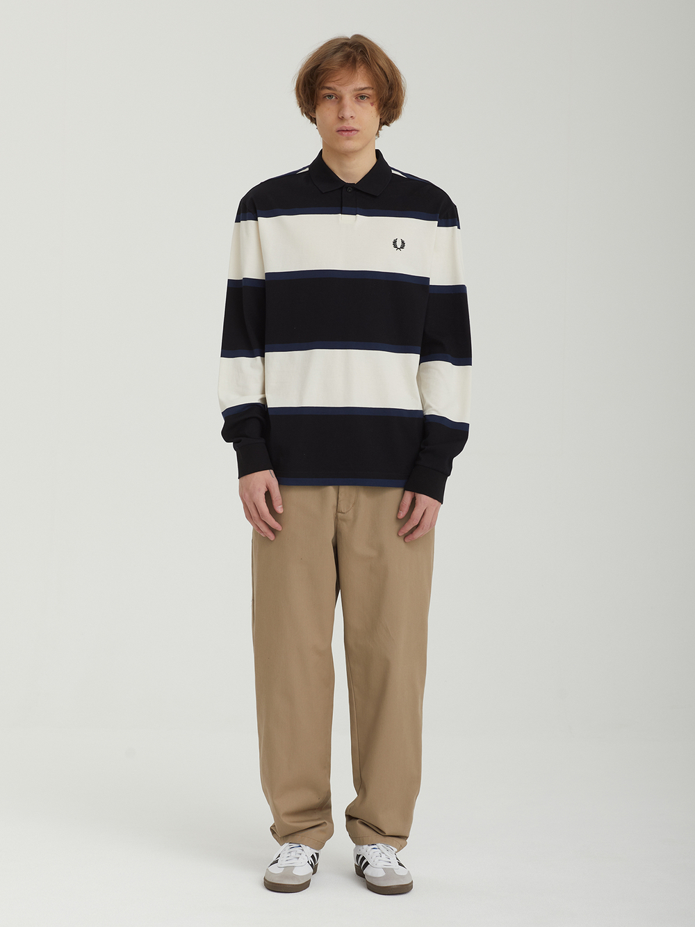 Мужское Поло Striped Long Sleeve