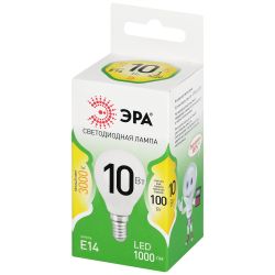 Лампа светодиодная ЭРА GREEN LINE LED P45-10W-830-E14 GL 10Вт шар теплый свет E14 | Лампы cветодиодные Шар (G/P)