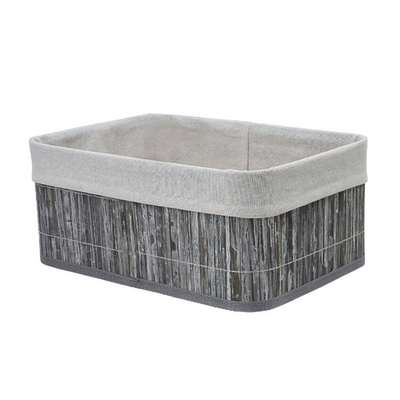 Корзина стеллажная "Бамбук", Д330 Ш230 В140, пепельный, белый