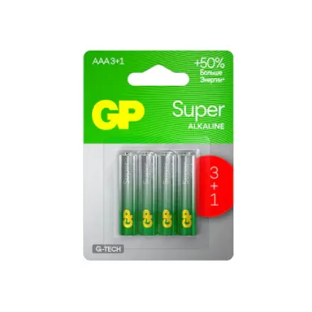 Батарейки GP Super, AAА LR-03, 4шт/упак