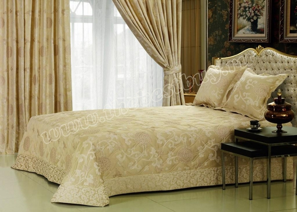 Покрывало на кровать: Белла  (арт. 16B)  - 240x260 см. - белое золото
