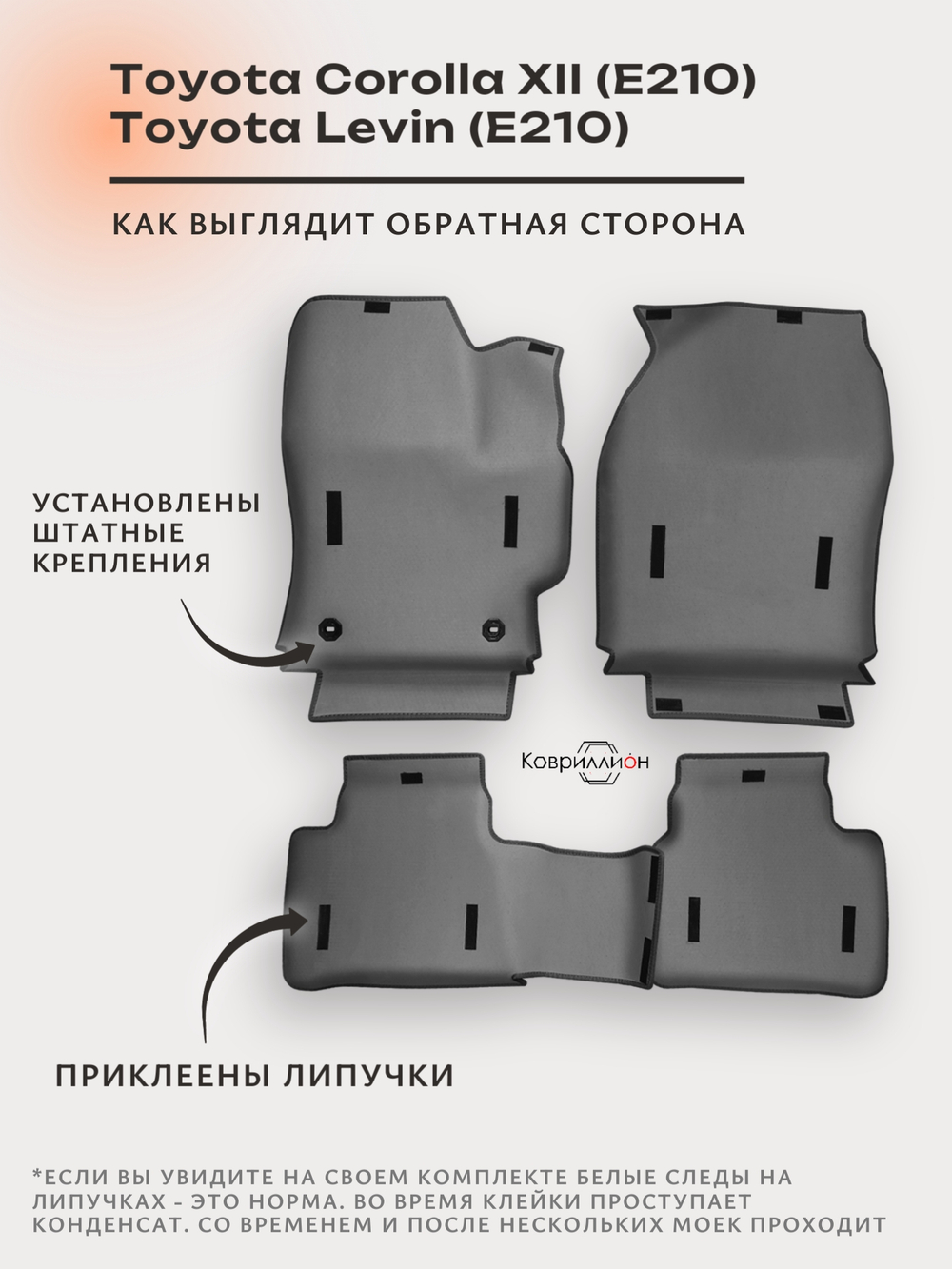 Автомобильные коврики ЭВА с бортами для Toyota Corolla XII (E210) 18-н.в. / Toyota Levin XII (E210) 19-н.в.