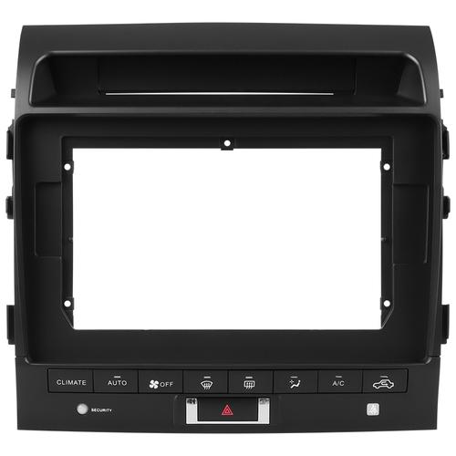 Комплект рамки с разъёмами 10" Toyota Land Cruiser 200 2007-2015 климат на экране ШГУ + адаптер штатных камер, физ. кнопки снизу