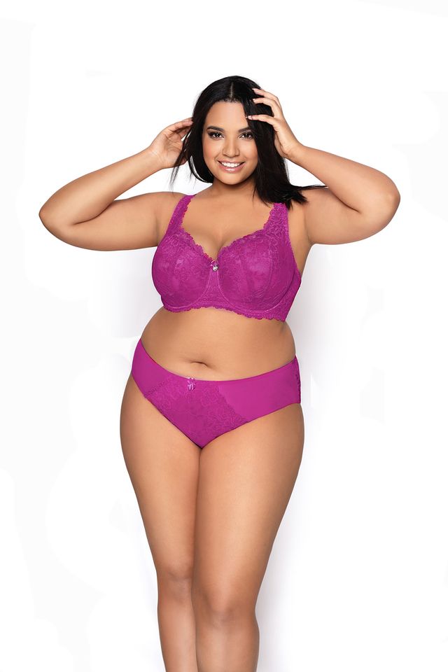 Бюстгальтер с красивым цветочным узором Carmela Big Magenta