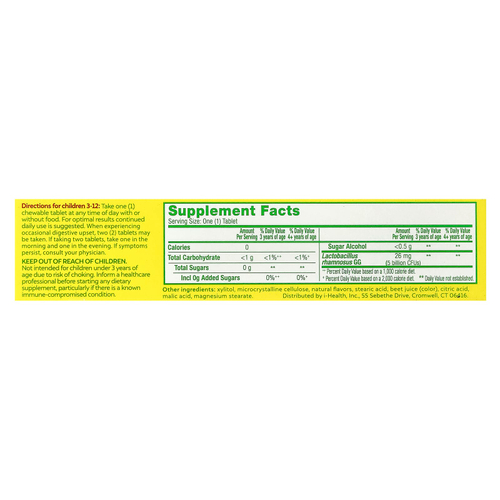Culturelle, Kids, Purely Probiotics®, чистые пробиотики, для детей старше 3 лет, интенсивный ягодный вкус, 30 жевательных таблеток (25 мг в 1 таблетке)