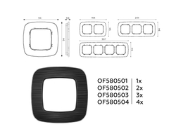 OF580502 Рамка OMEGA Radian (Черный Металл шлифованный) 2-ая