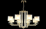 Подвесная люстра Crystal Lux NICOLAS SP-PL8 GOLD/WHITE