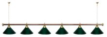 Лампа STARTBILLIARDS 6 пл. (плафоны золотые,штанга коричневая,фурнитура золото)