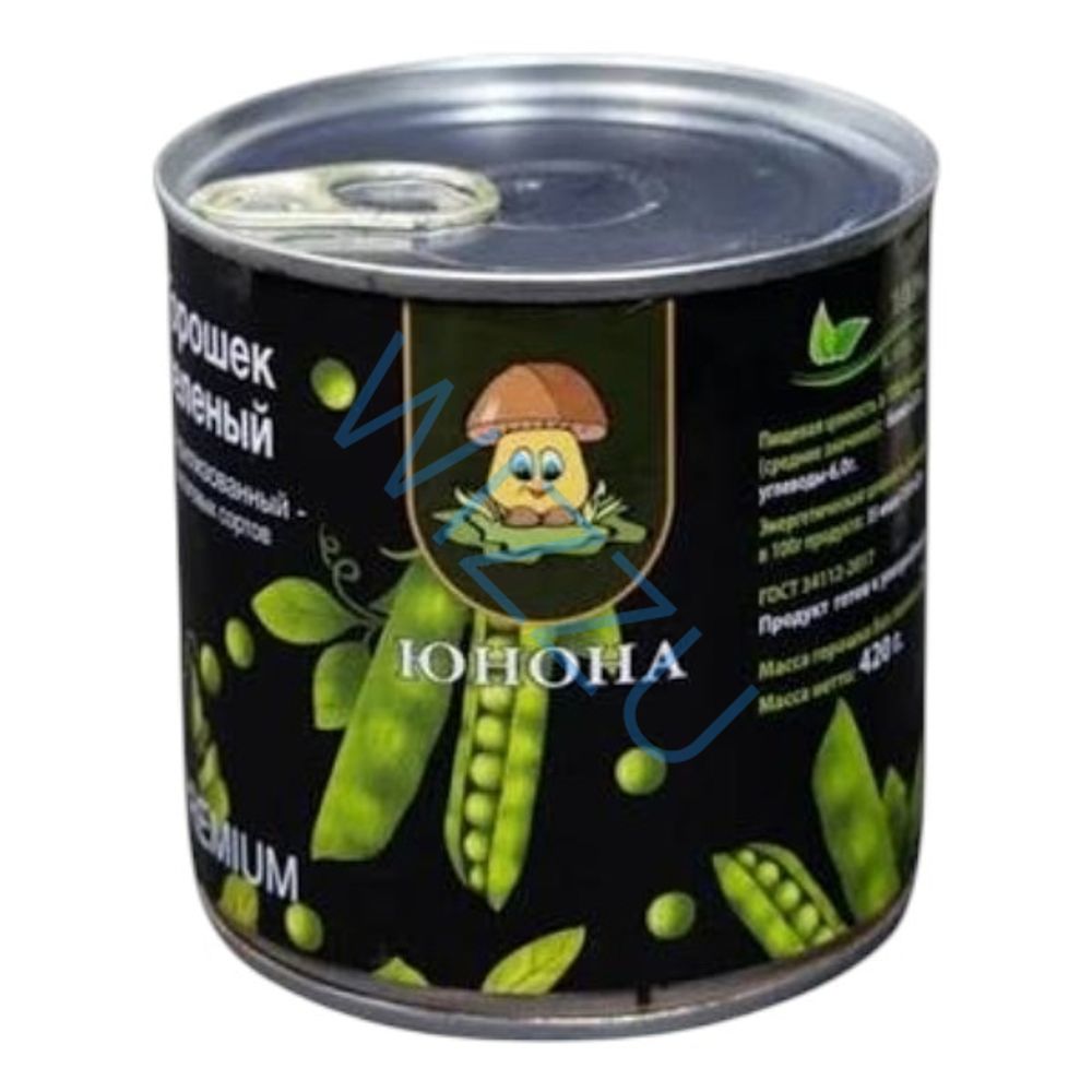 Горошек зеленый Юнона (с кольцом) 420г