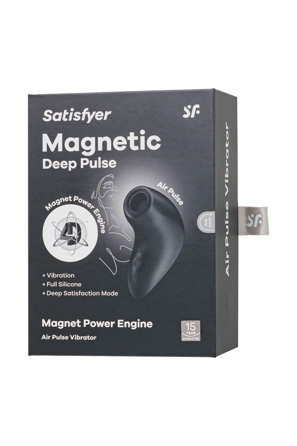 Черный вакуум-волновой бесконтактный стимулятор клитора Magnetic Deep Pulse (Цвет: черный)