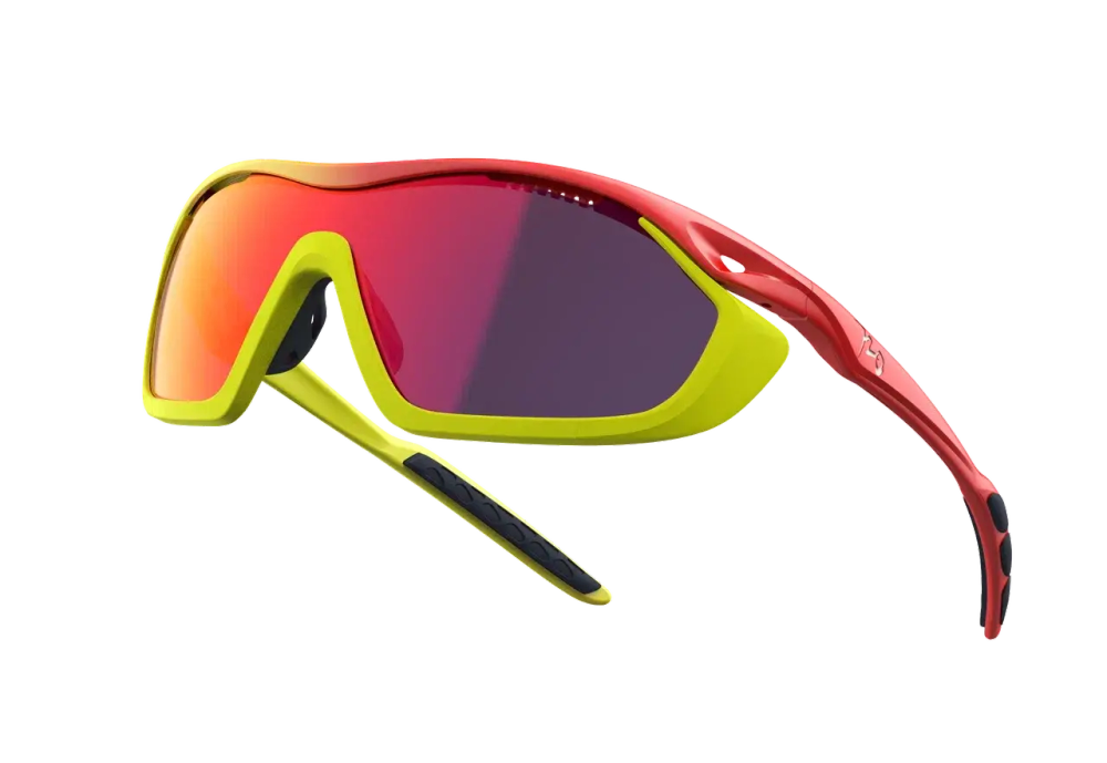 Спортивные очки 720armour Analog Pro / Matte Neon Yellow Green / Matte Neon Red Orange / Matte Neon Lime Green Gasket / Smoke Full Red Ti Lens