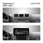 Магнитола для Toyota Highlander 2 XU40 2007-2013 (поддержка JBL, рамка LUX) - Teyes LUX ONE ROUND монитор 12.3" 2K QLED на Android 10, Быстрая, CarPlay, 4G SIM-слот