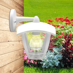 Садово-парковый светильник ЭРА «Дели 2» НБУ 07-40-002 белый 4-гранный настенный IP44 Е27 max60Вт | Садово-парковые светильники