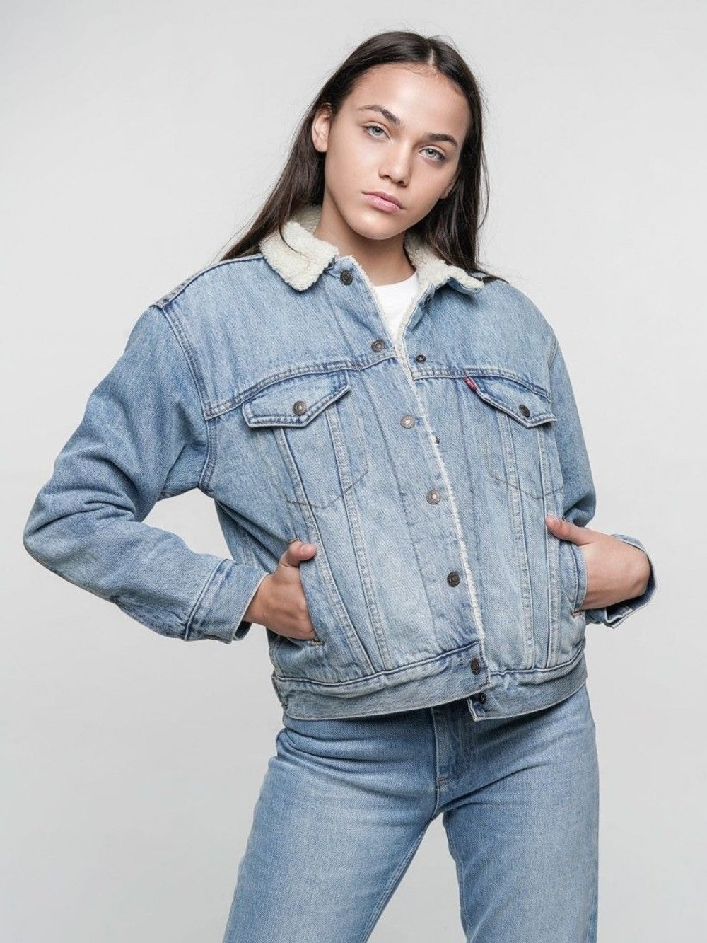 Куртка джинсовая утепленная женская LEVI'S EX-BF SHERPA TRUCKER