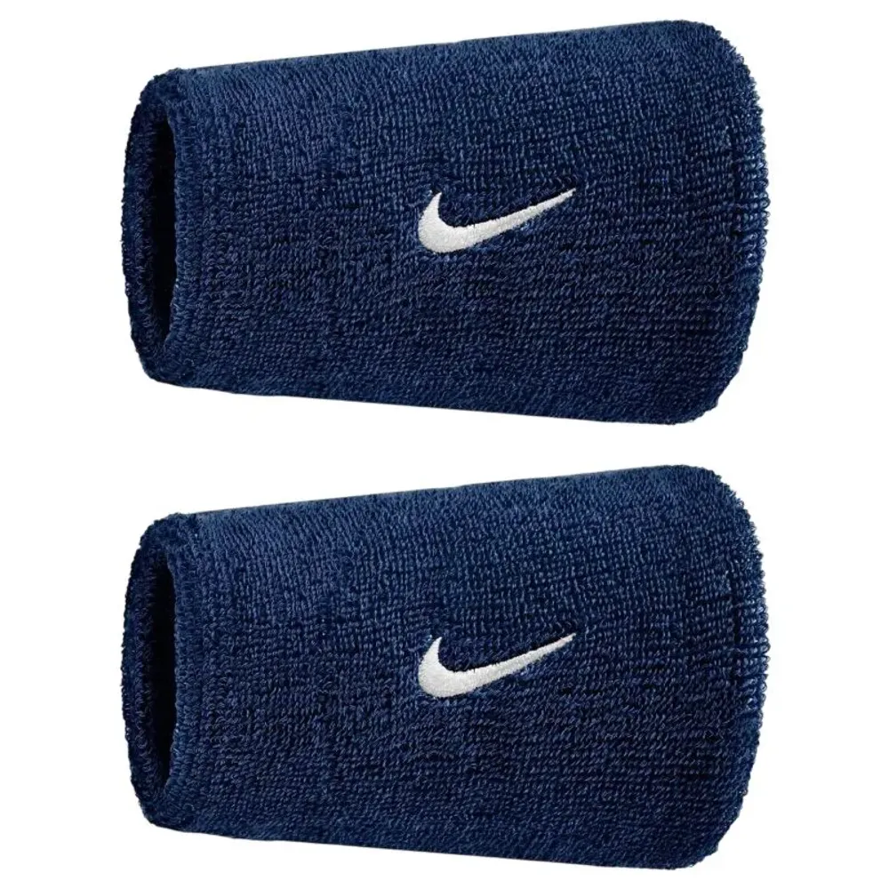 Напульсник теннисный Nike Swoosh Double-Wide 2P - college navy/white