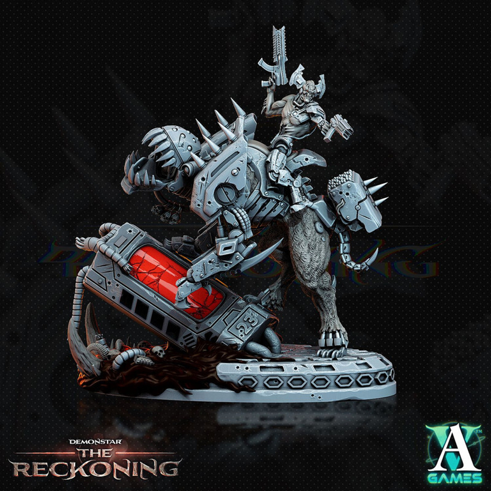 Chaos Daemons Демон хаоса на демонической машине миниатюра для dnd, днд, pathfinder, фентези, Настольная игра, НРИ, Варгейм, РПГ